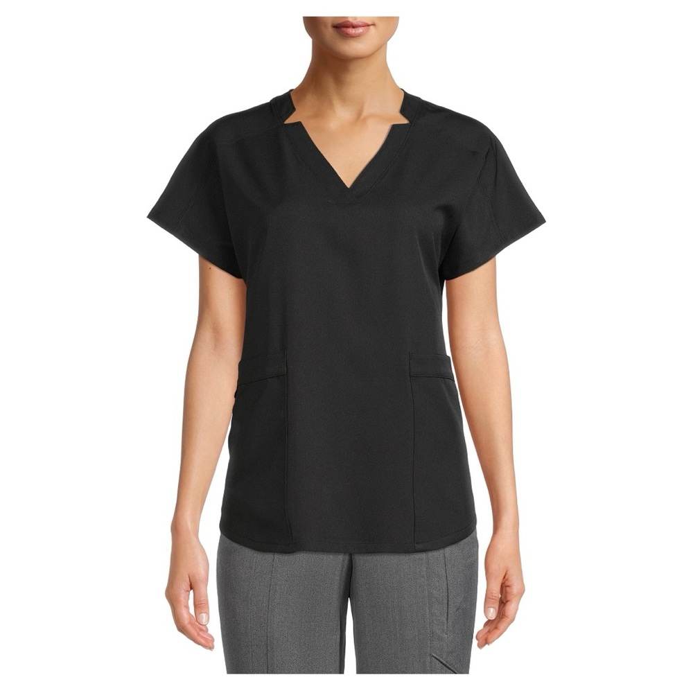 Scrub Top ClimateRight Woven Twill V-Neck